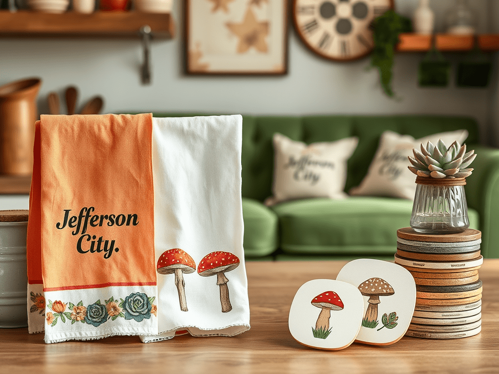 Tea towels, coasters, and home&nbsp;decor.